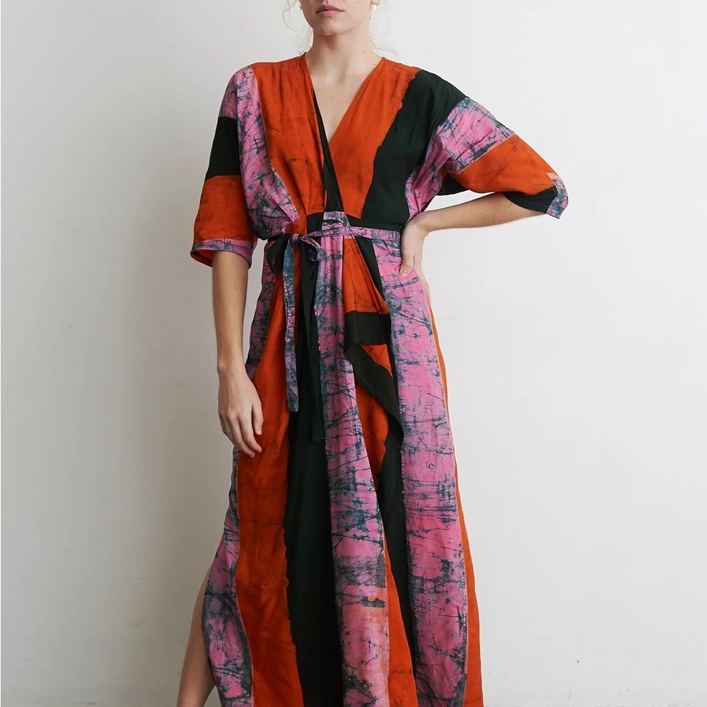 Osei-Duro Letsa wrap dress in Carmine